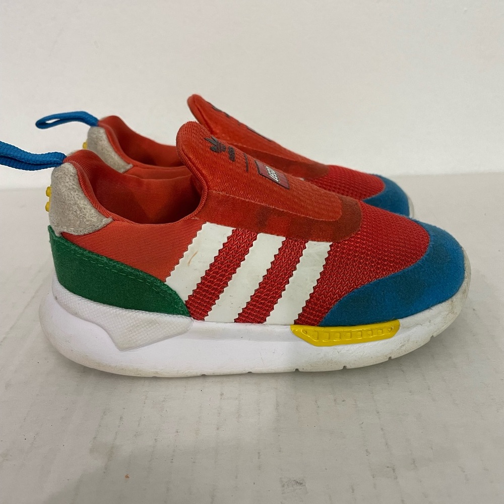 Adidas Kids' Red and Blue Sneakers Lego size7k